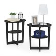 Pemberly Row Contemporary Engineered Wood Oval End Table in Walnut (Set of 2)