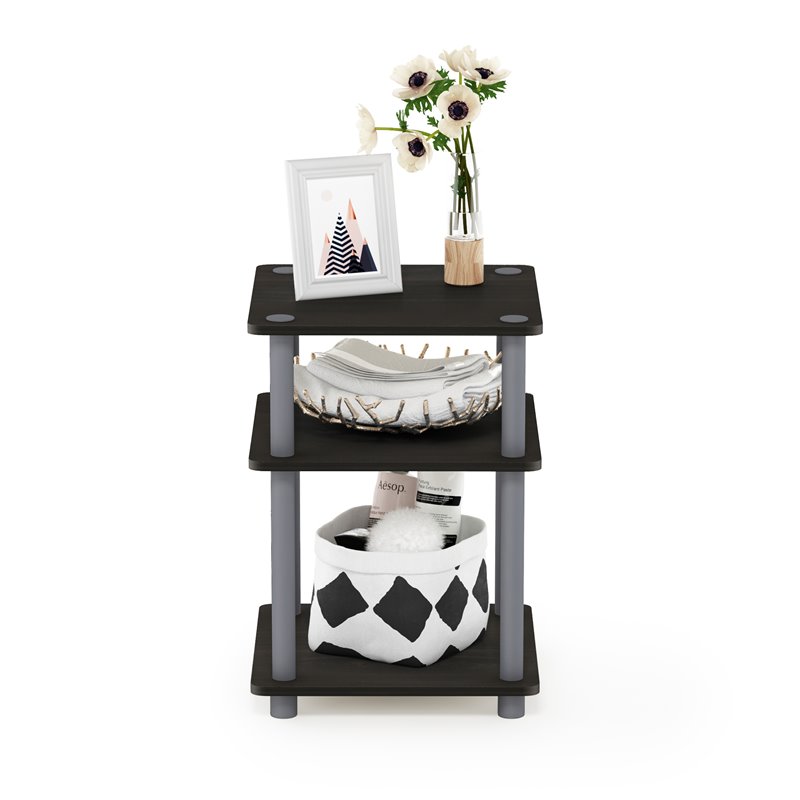 Pemberly Row Contemporary Engineered Wood Oval End Table in Walnut (Set of 2)