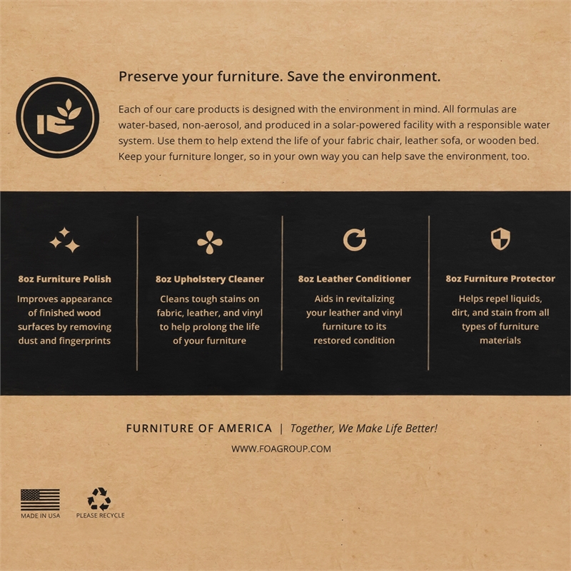 Pemberly Row 4PK Multi-Color Clean Living 4-Solutions Furniture Care Kit