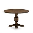Pemberly Row Asian Wood Dining Table in Distressed Jacobean Brown