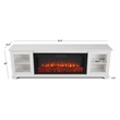Pemberly Row Solid Wood Landscape Media Electric Fireplace in White