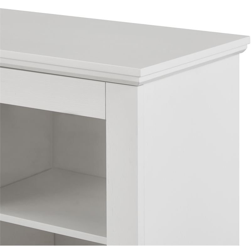 Pemberly Row Solid Wood Landscape Media Electric Fireplace in White