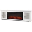 Pemberly Row Solid Wood Landscape Media Electric Fireplace in White