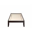 Pemberly Row Modern Solid Wood Twin XL Bed with USB Charger in Espresso