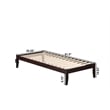 Pemberly Row Modern Solid Wood Twin XL Bed with USB Charger in Espresso