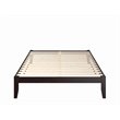 Pemberly Row Modern Solid Wood Queen Bed with USB Charging Station in Espresso