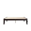 Pemberly Row Modern Solid Wood Queen Bed with USB Charging Station in Espresso