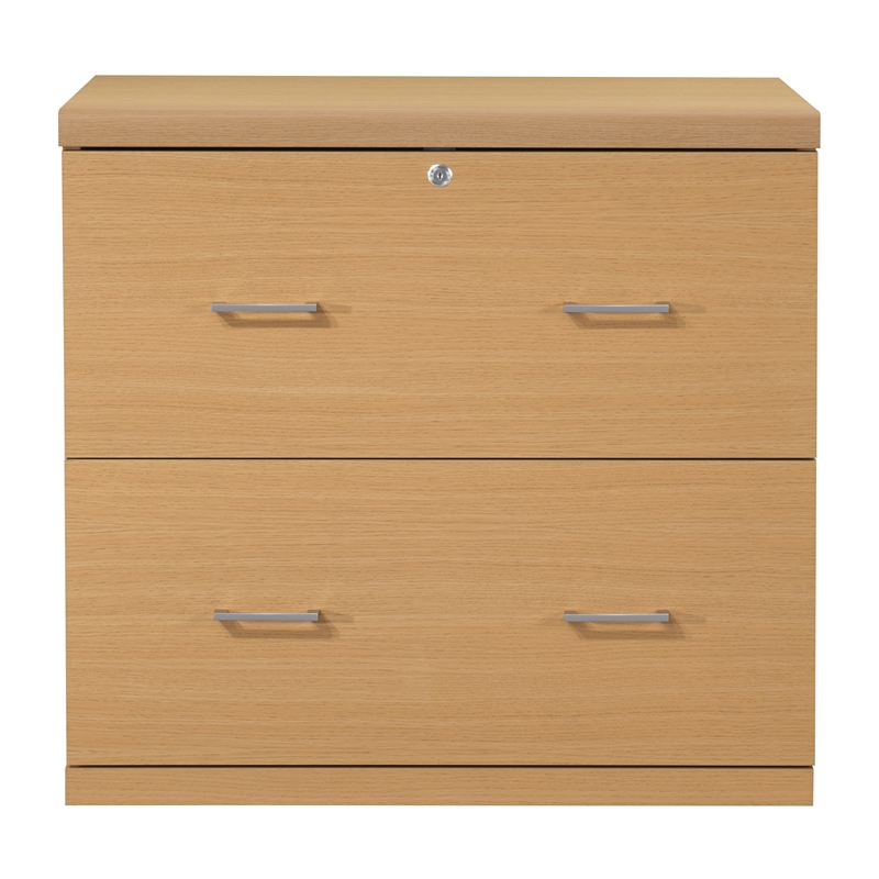 Pemberly Row 2-Drawer Wood Lateral File with Lockdowel in Natural Finish