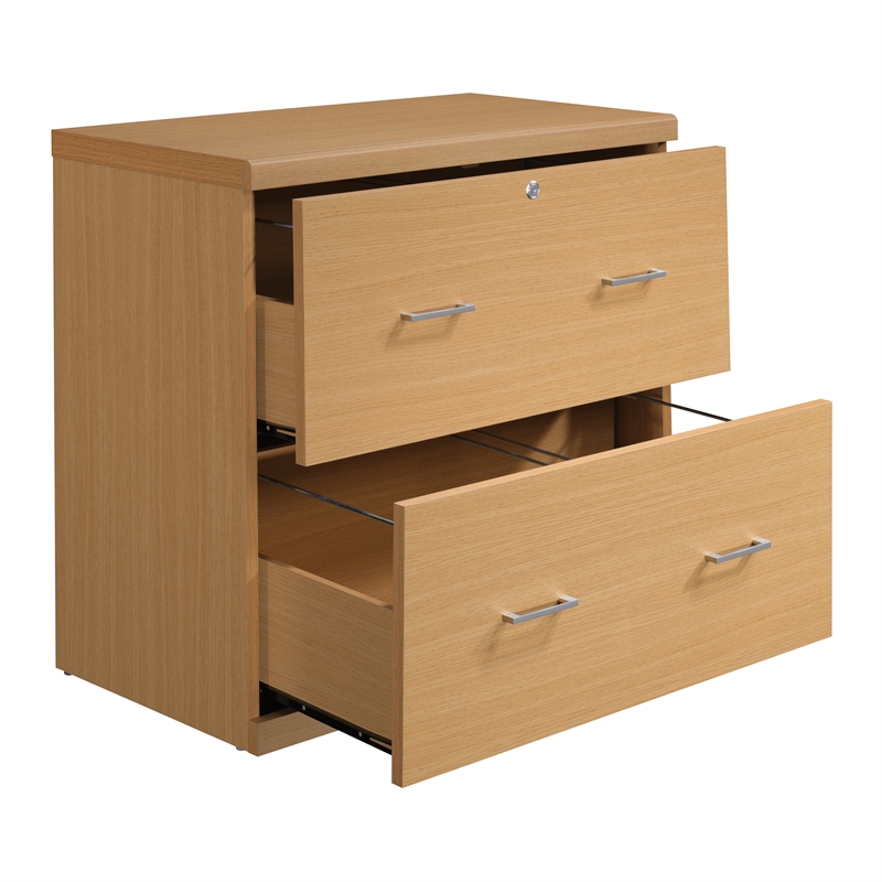 Pemberly Row 2-Drawer Wood Lateral File with Lockdowel in Natural Finish