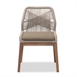 Pemberly Row Modern Gray Woven Rope Mahogany Dining Side Chair