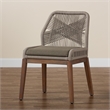 Pemberly Row Modern Gray Woven Rope Mahogany Dining Side Chair