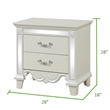 Pemberly Row Modern Mirror Framed Nightstand made with Wood in Milky White