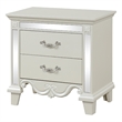 Pemberly Row Modern Mirror Framed Nightstand made with Wood in Milky White