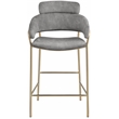 Pemberly Row Modern / Contemporary Gray Velvet Counter Stool