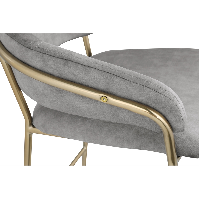 Pemberly Row Modern / Contemporary Gray Velvet Counter Stool