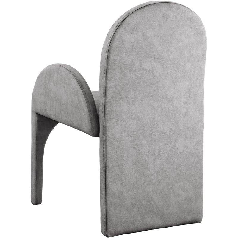 Pemberly Row Contemporary Gray Velvet Dining Arm Chair (Set of 2)