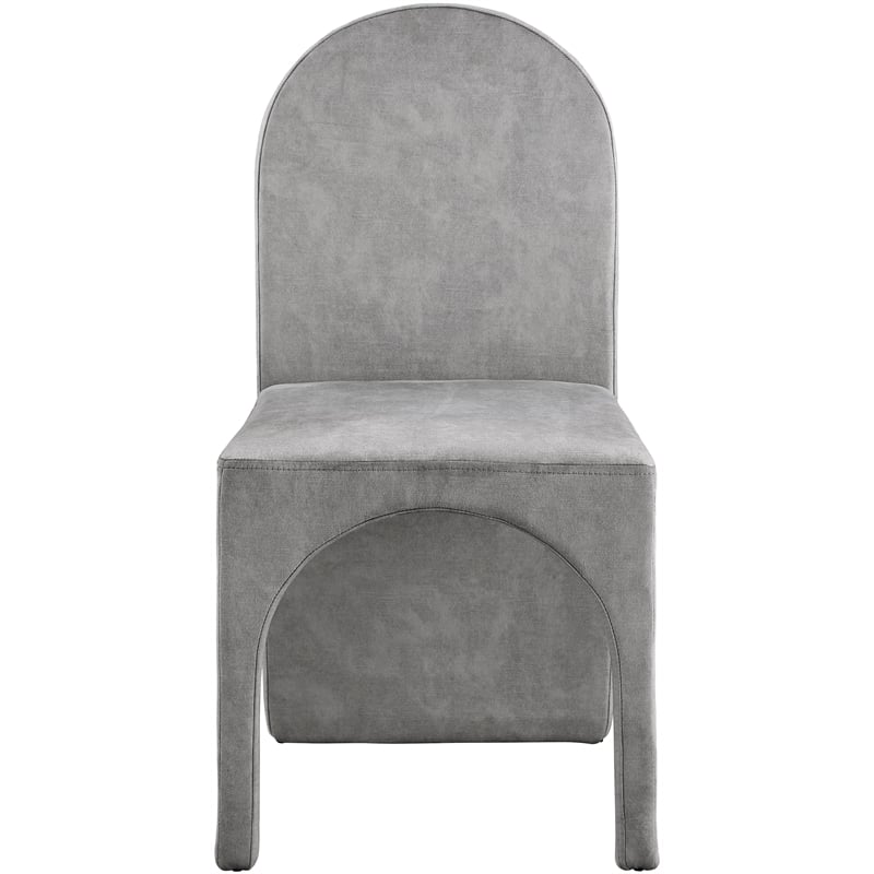 Pemberly Row Modern Gray Velvet Dining Side Chair (Set of 2)