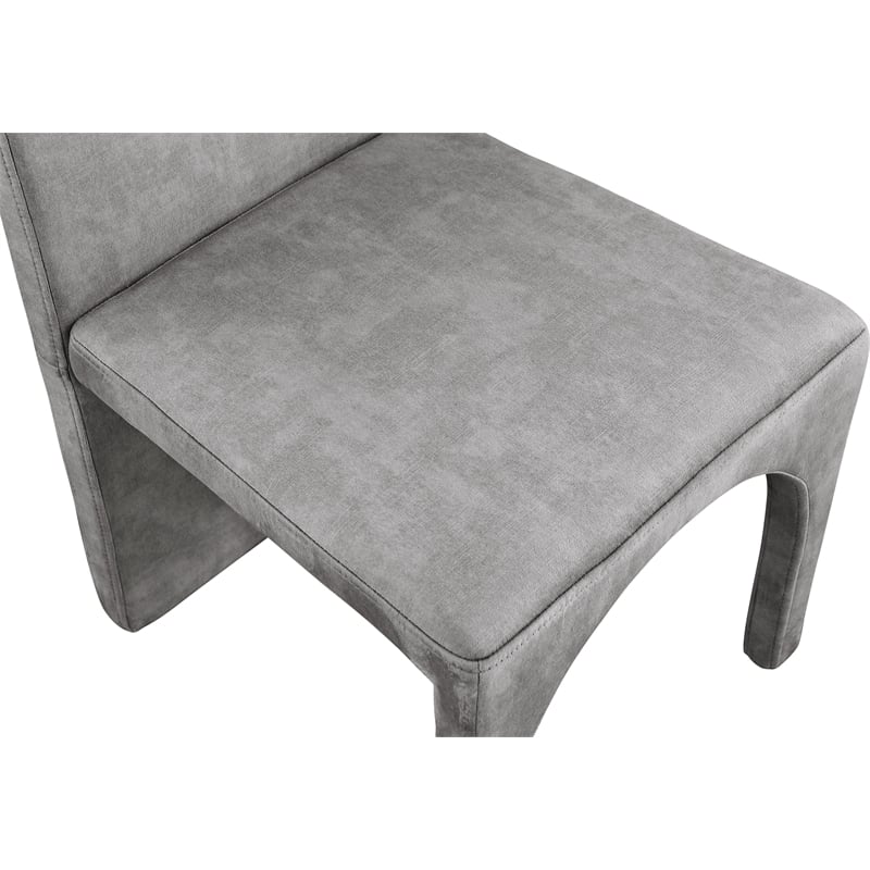Pemberly Row Modern Gray Velvet Dining Side Chair (Set of 2)