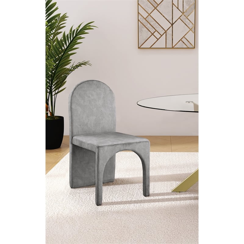 Pemberly Row Modern Gray Velvet Dining Side Chair (Set of 2)