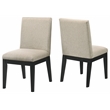 Pemberly Row Contemporary Beige Linen Wood Side Chair (Set of 2)