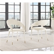 Pemberly Row Contemporary Velvet Cream Dining Chairs (Set of 2)