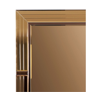 Pemberly Row Gold Detailed Mirror made with Wood in River Sand Gray