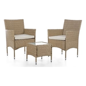 pemberly row 3-piece bistro set in natural pe wicker / rattan