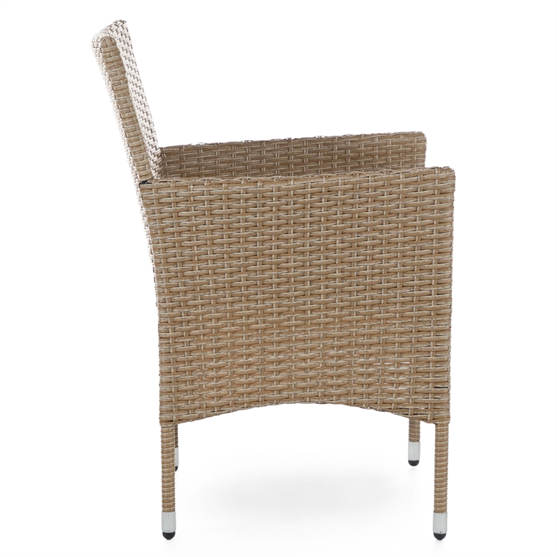 Pemberly Row 3-Piece Bistro Set in Natural PE Wicker / Rattan