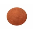 Pemberly Row Modern Round Pouf in Orange Wool with Polyester Filling