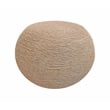 Pemberly Row Modern Round Pouf in Beige Wool with Polyester Filling