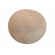Pemberly Row Modern Round Pouf in Beige Wool with Polyester Filling