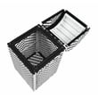 Pemberly Row Modern Aluminum and FE Wicker Trash Can in Black