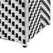 Pemberly Row Modern Aluminum and FE Wicker Trash Can in Black