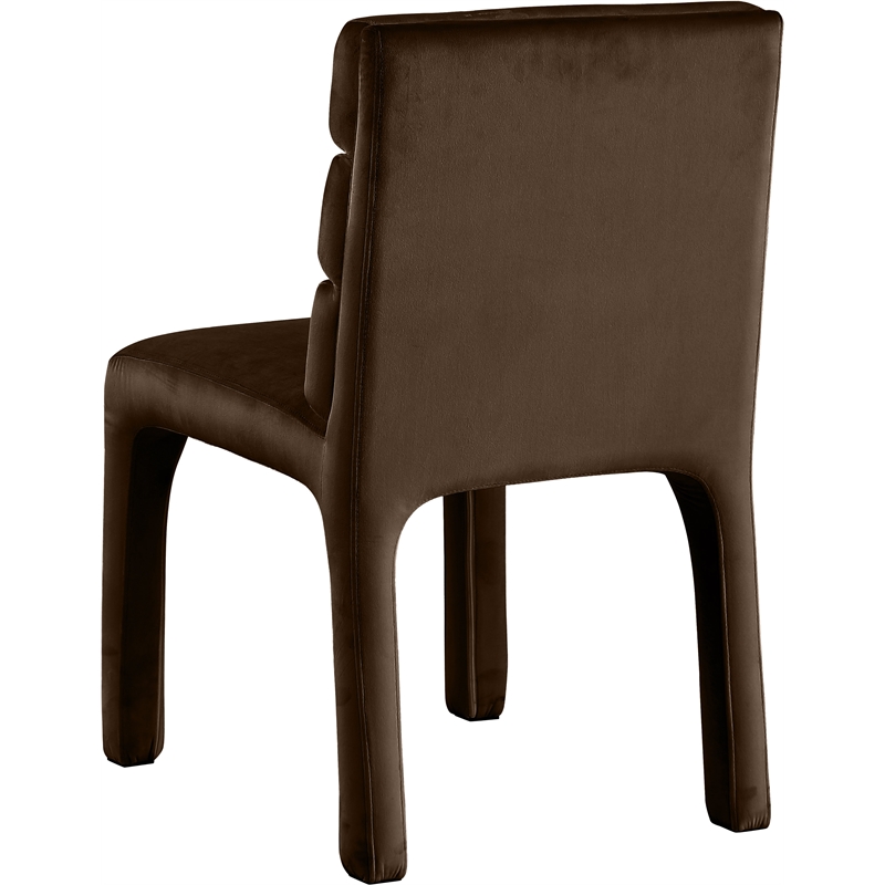 Pemberly Row Modern / Contemporary Brown Velvet Dining Chair