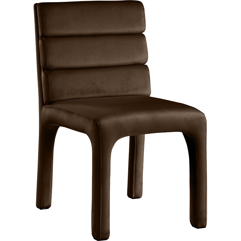 Pemberly Row Modern / Contemporary Brown Velvet Dining Chair