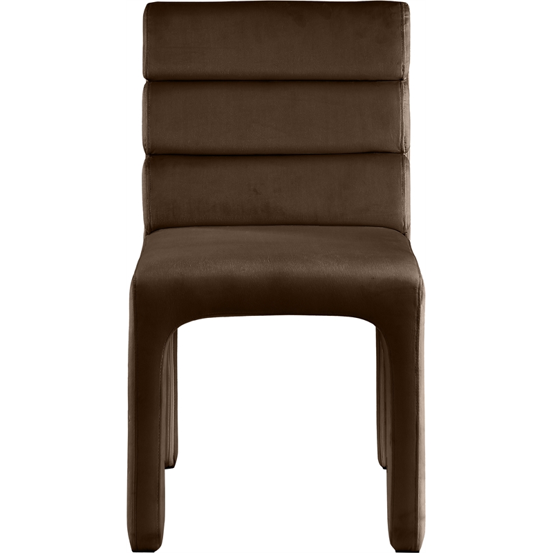 Pemberly Row Modern / Contemporary Brown Velvet Dining Chair