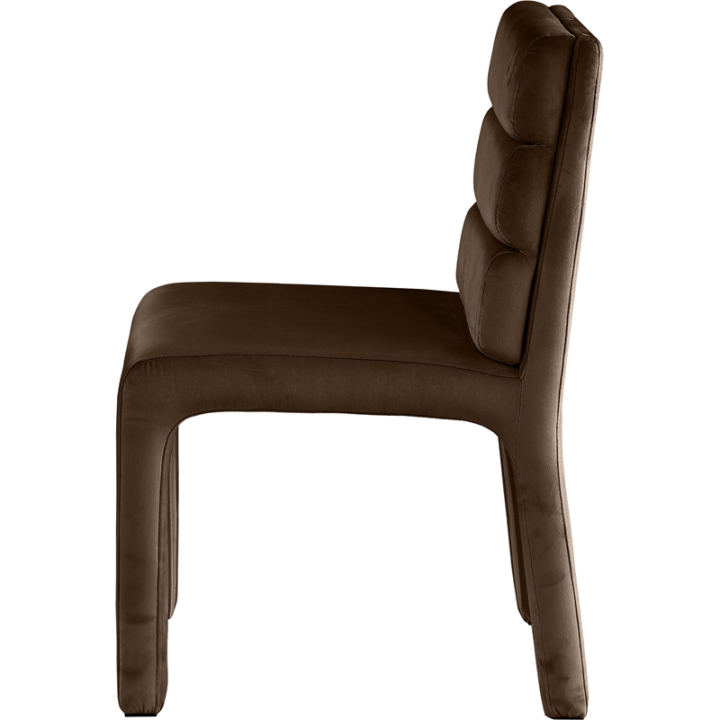 Pemberly Row Modern / Contemporary Brown Velvet Dining Chair