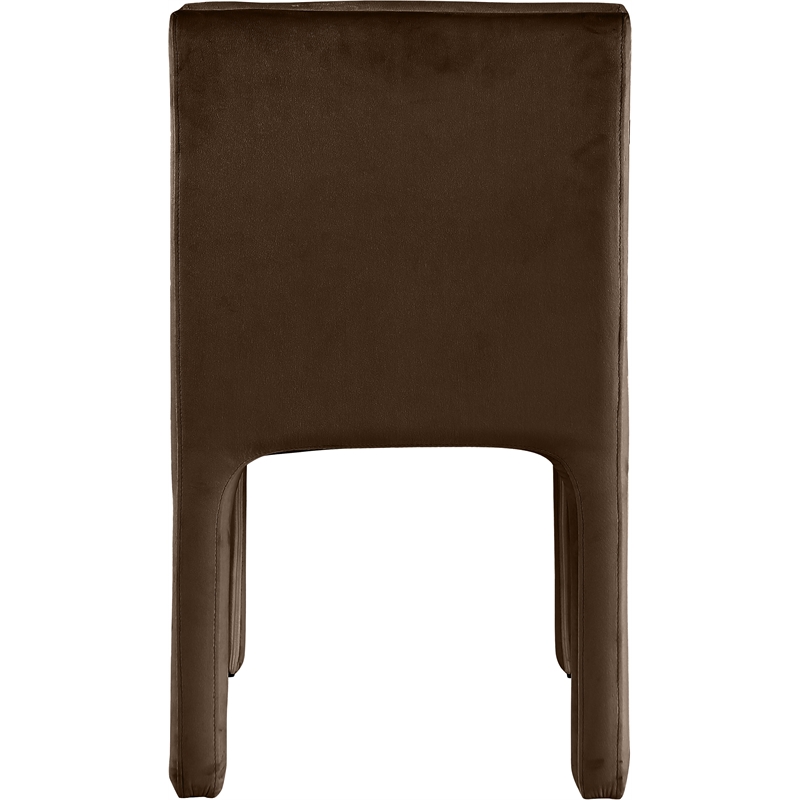 Pemberly Row Modern / Contemporary Brown Velvet Dining Chair