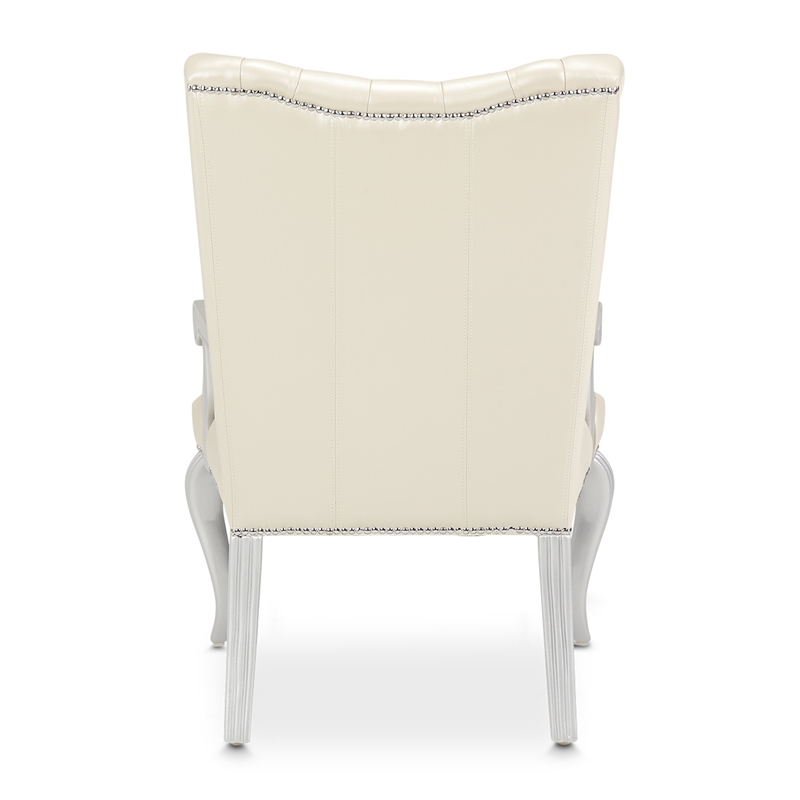 Pemberly Row Modern Tufted Leather Desk Chair - Creamy Pearl