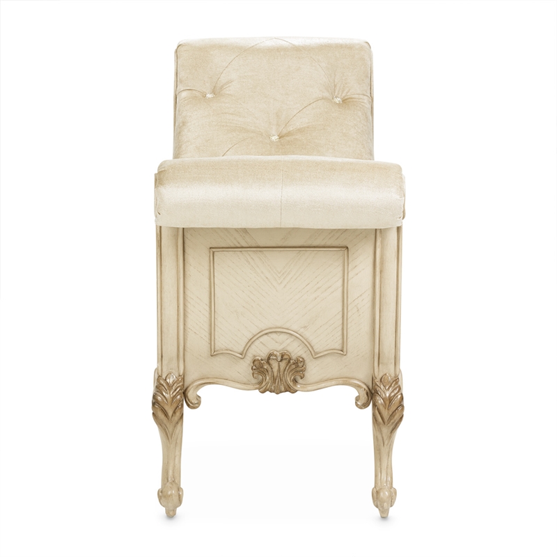Pemberly Row Modern / Contemporary Velvet Accent Bench - Ivory