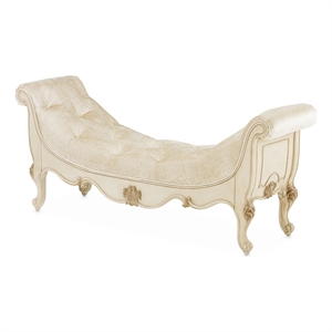 pemberly row modern / contemporary velvet accent bench - ivory