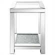 Pemberly Row Contemporary Square Glass Top Storage End Table in Mirrored
