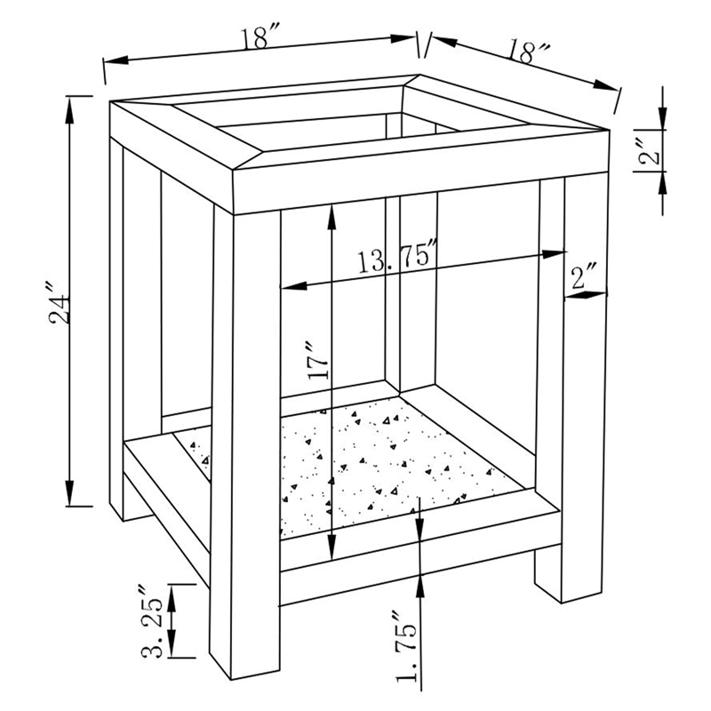 Pemberly Row Contemporary Square Glass Top Storage End Table in Mirrored