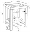 Pemberly Row Contemporary Square Glass Top Storage End Table in Mirrored