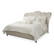 Pemberly Row Eastern King Channel Tufted Velvet Bed - Caramel