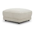 Pemberly Row Contemporary Fabric Ottoman with Casters in Ivory