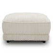 Pemberly Row Contemporary Fabric Ottoman with Casters in Ivory