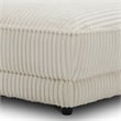 Pemberly Row Contemporary Fabric Ottoman with Casters in Ivory