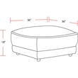 Pemberly Row Contemporary Fabric Ottoman with Casters in Ivory