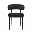 Pemberly Row Boucle Fabric Dining Chairs in Black Finish (Set of 2)